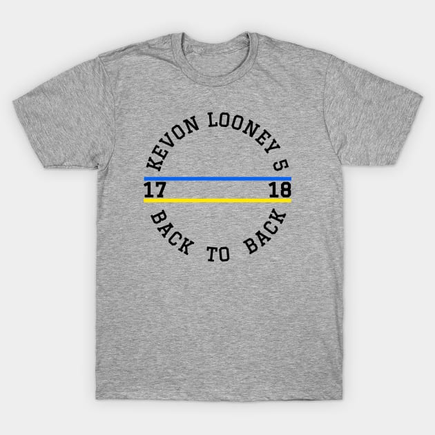 Kevon Looney 5 Back to Back Championship 2017 -2018 white T-Shirt by Traditional-pct